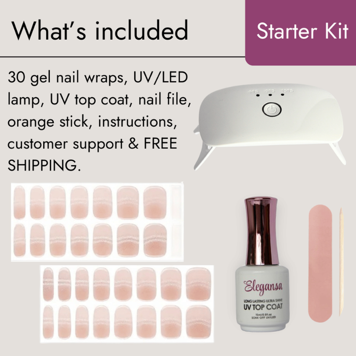 Elegansa Gel Nail Wraps Starter Kit - 30pcs
